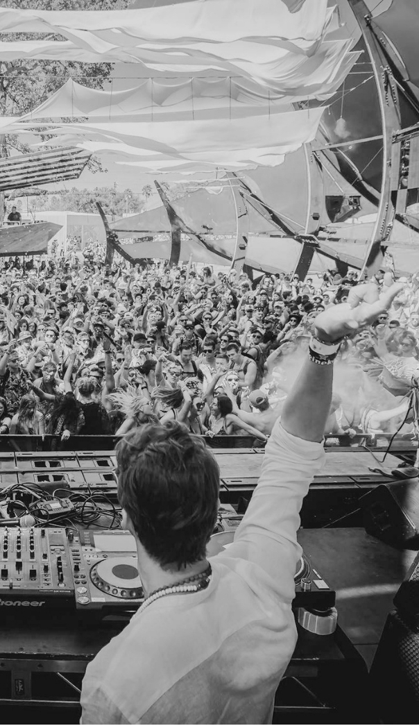 Victorien playing to the Coachella crowd